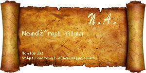 Neményi Alma névjegykártya